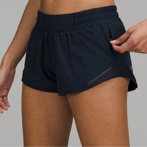Lululemon Navy Low-Rise 2.5 inch Hotty Hot Shorts